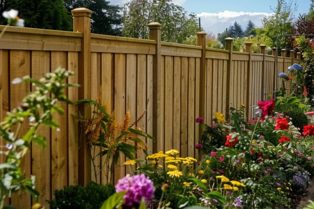 A Plain Wooden Fence in the Garden