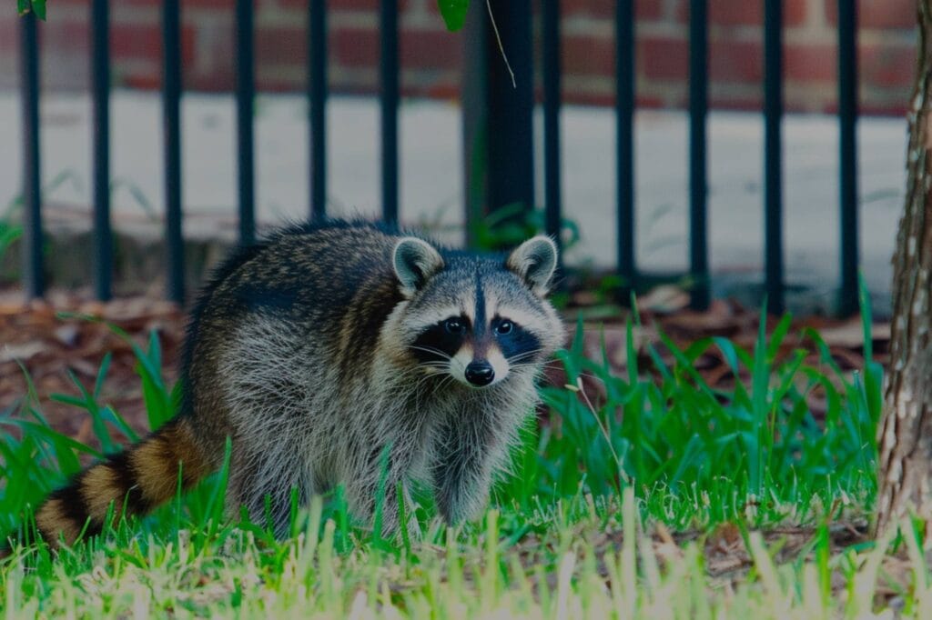 A Raccoon in The Backyard